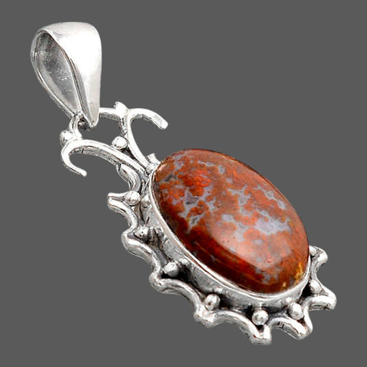 Natural Red Moss Agate Pendant P-1249 SDP155779
