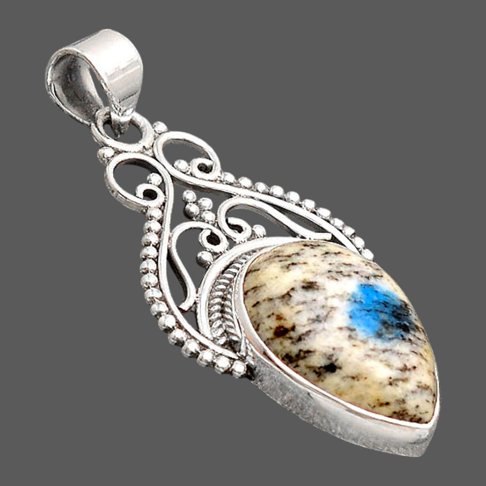 Natural K2 Blue - Azurite In Quartz Pendant P-1541 SDP155796