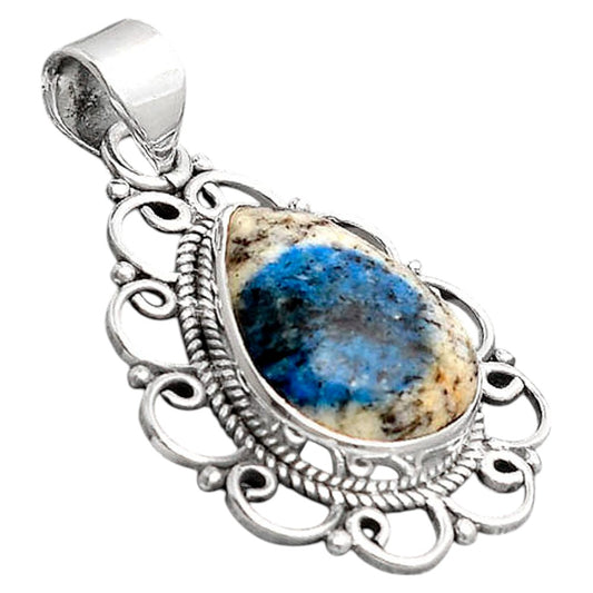 Natural K2 Blue - Azurite In Quartz Pendant P-1699 SDP155813