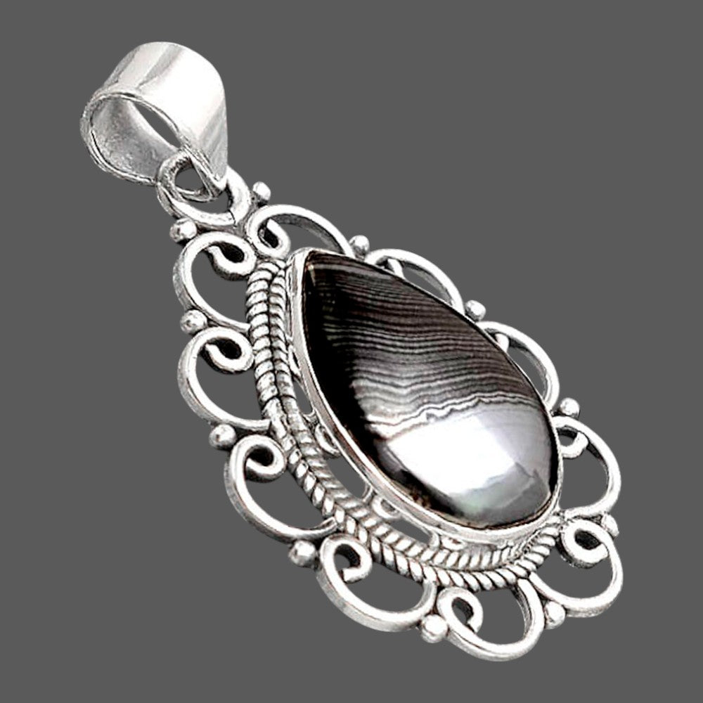 Crown Of Silver Psilomelane - Black Malachite Pendant P-1699 SDP155814