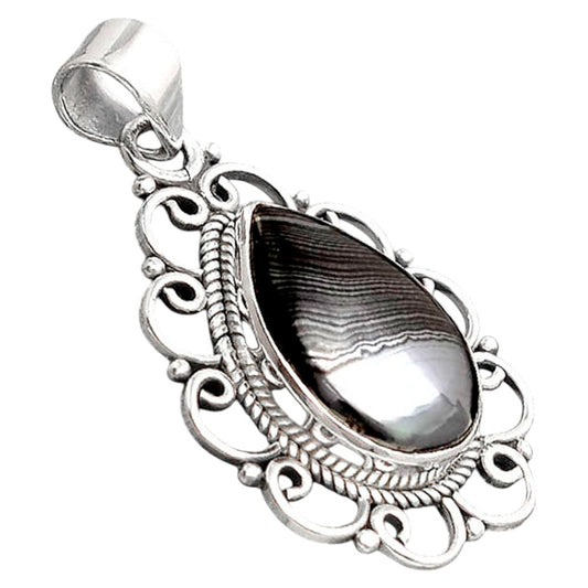 Crown Of Silver Psilomelane - Black Malachite Pendant P-1699 SDP155814