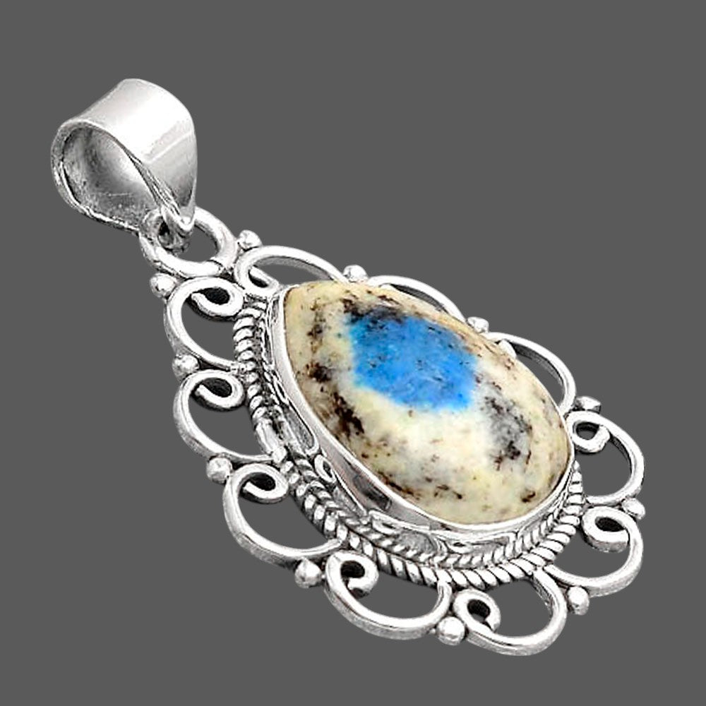 Natural K2 Blue - Azurite In Quartz Pendant P-1699 SDP155829