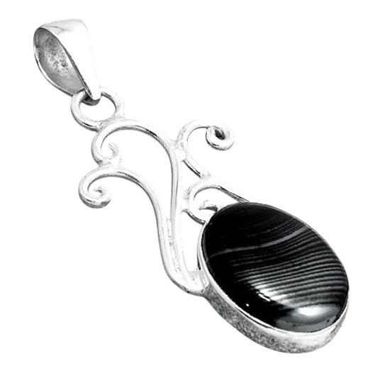 Crown Of Silver Psilomelane - Black Malachite Pendant P-1358 SDP155855