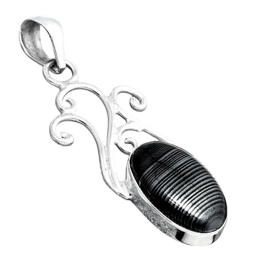 Crown Of Silver Psilomelane - Black Malachite Pendant P-1358 SDP155859