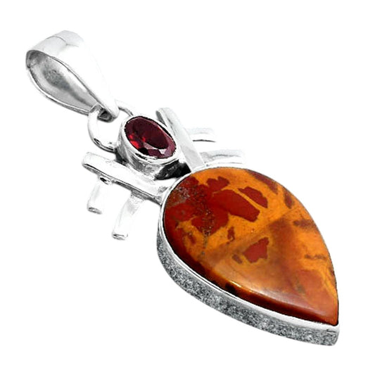 Natural Noreena Jasper and Garnet Pendant P-1046 SDP155864