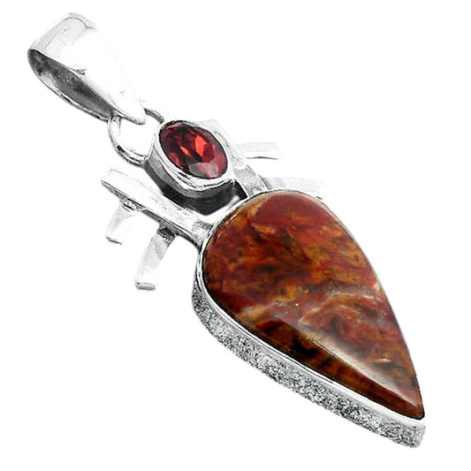 Natural Pietersite Namibia and Garnet Pendant P-1046 SDP155867