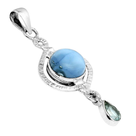 Natural Owyhee Opal and Sky Blue Topaz Pendant P-1115 SDP155903