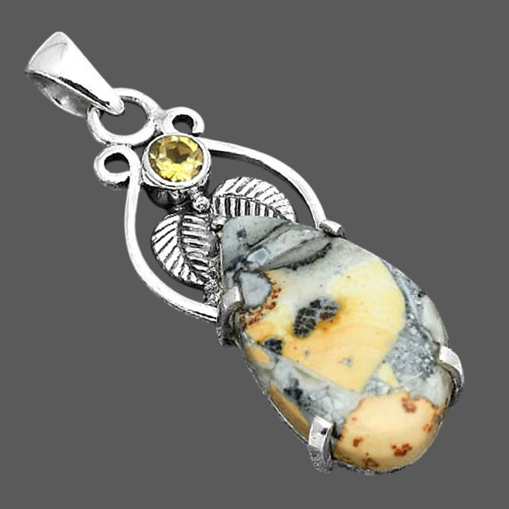 Natural Maligano Jasper and Citrine Pendant P-1434 SDP155925
