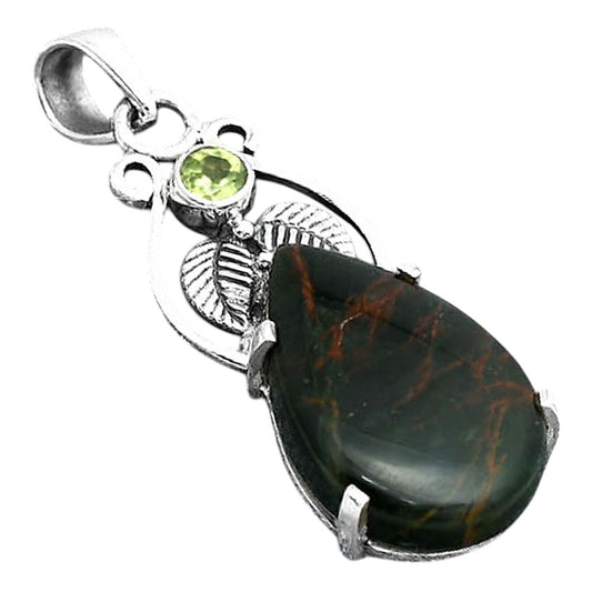 Turkish Rainforest Chrysocolla and Peridot Pendant P-1434 SDP155931