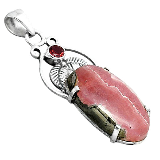 Rhodochrosite Argentina and Garnet Pendant P-1434 SDP155935