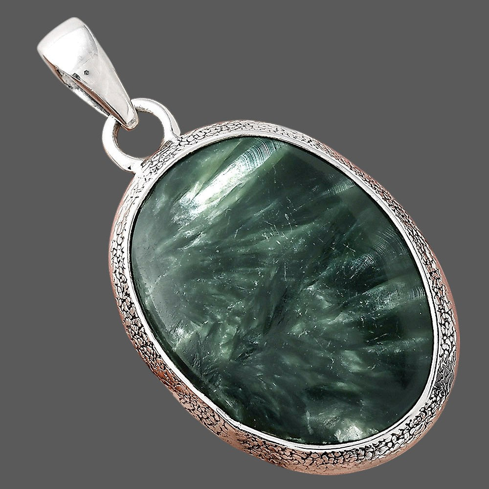 Natural Russian Seraphinite Pendant P-1538 SDP156030