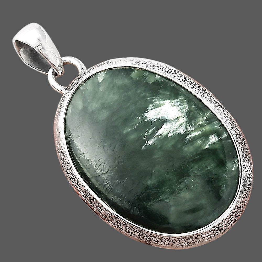 Natural Russian Seraphinite Pendant P-1538 SDP156042