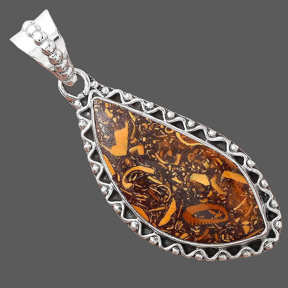 Natural Coquina Fossil Jasper - India Pendant P-1514 SDP156108