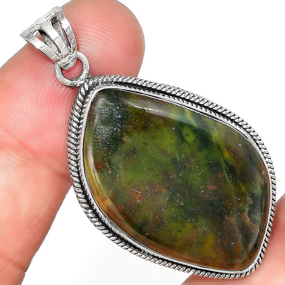 Natural Turkish Rainforest Chrysocolla Pendant P-1056 SDP156157