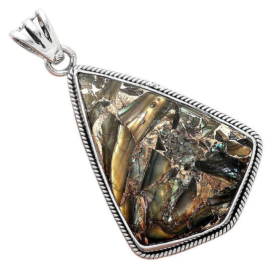 Natural Copper Abalone Shell Pendant P-1056 SDP156163