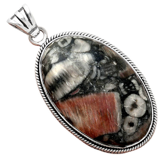Natural Crinoid Fossil Coral Pendant P-1056 SDP156171