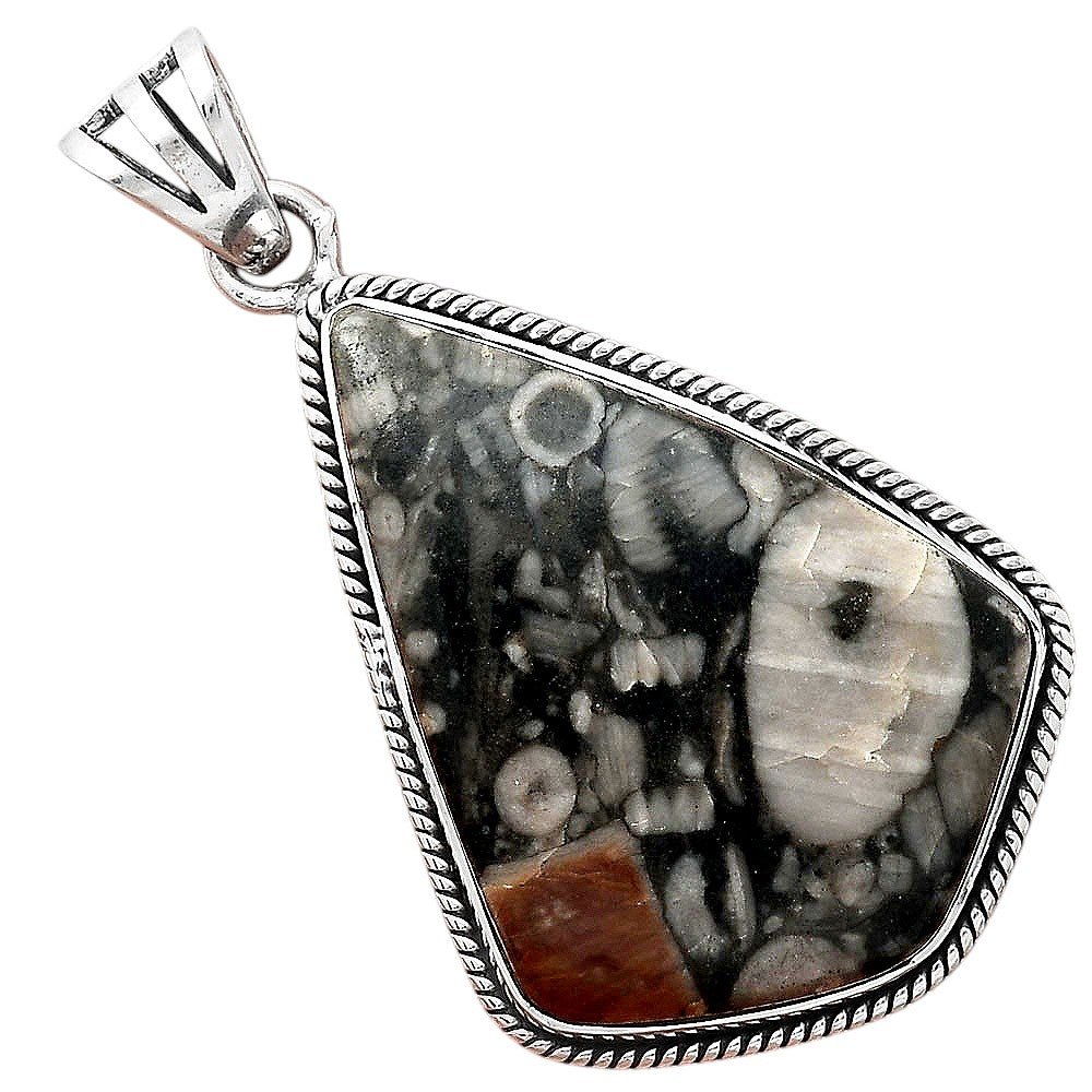 Natural Crinoid Fossil Coral Pendant P-1056 SDP156174