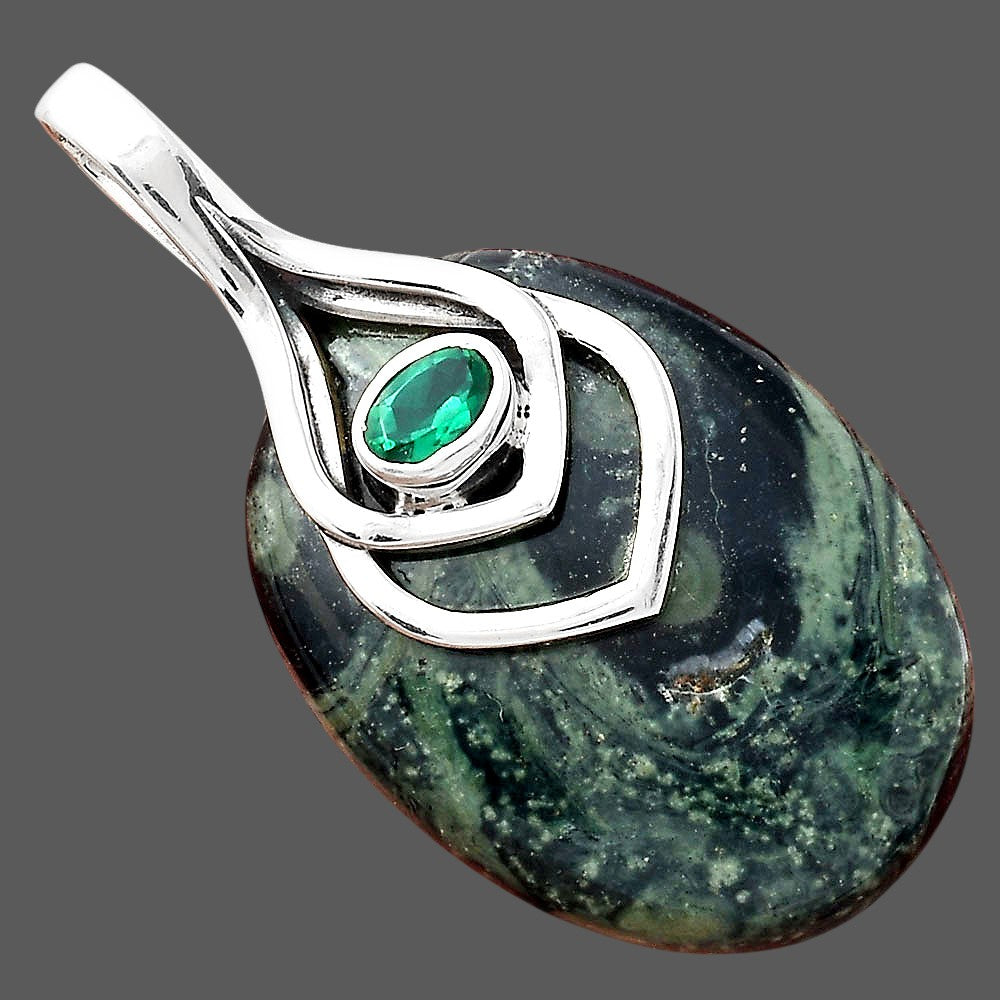 Star Galaxy Jasper & Green Tourmaline Pendant P-1562 SDP156241