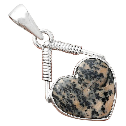 Heart Russian Honey Dendrite Opal Pendant P-1600 SDP156244