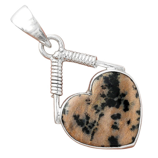Heart Russian Honey Dendrite Opal Pendant P-1600 SDP156247