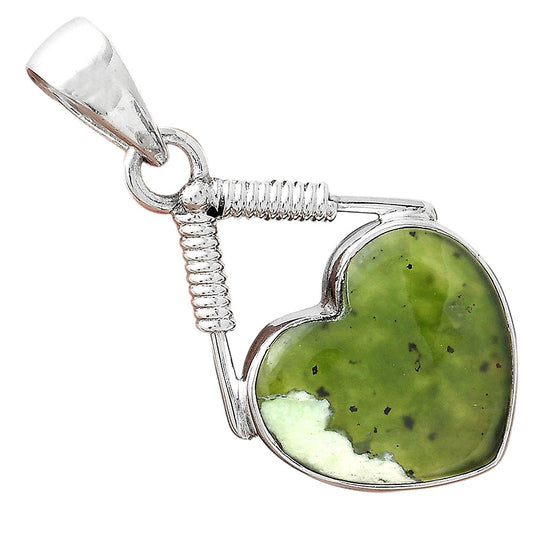 Heart Natural Chrome Chalcedony Pendant P-1600 SDP156261