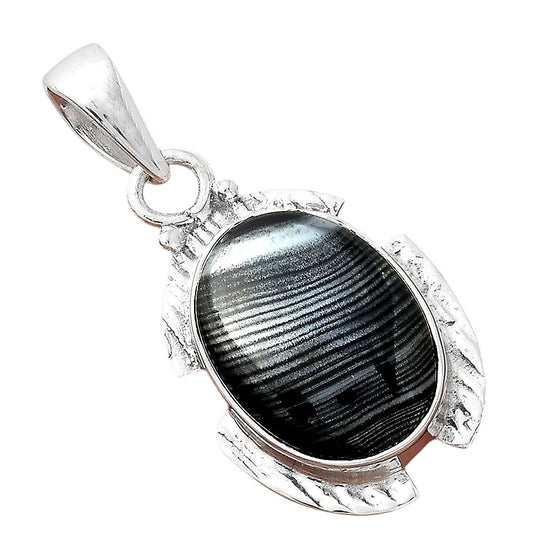 Crown Of Silver Psilomelane - Black Malachite Pendant P-1705 SDP156272