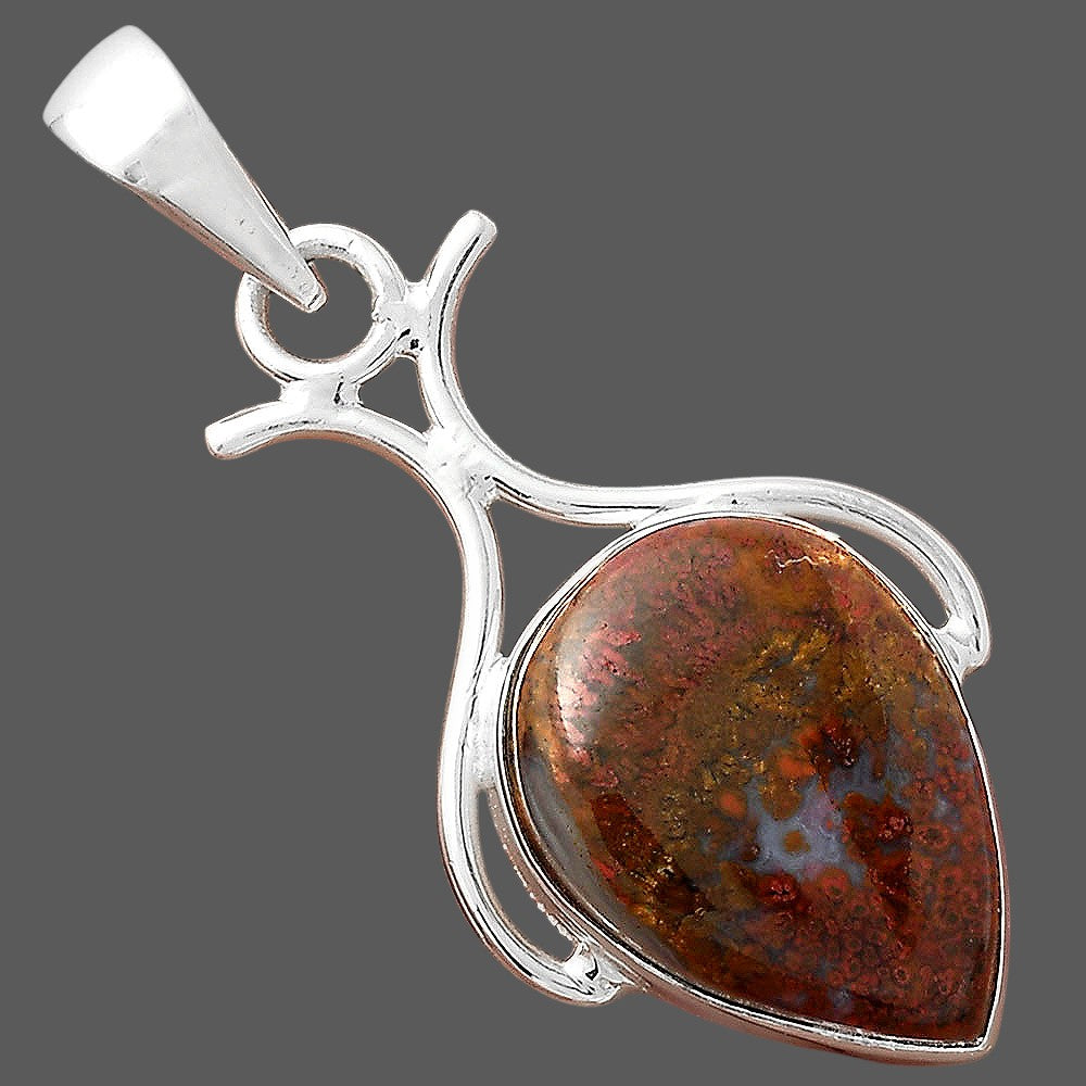 Natural Red Moss Agate Pendant P-1592 SDP156274