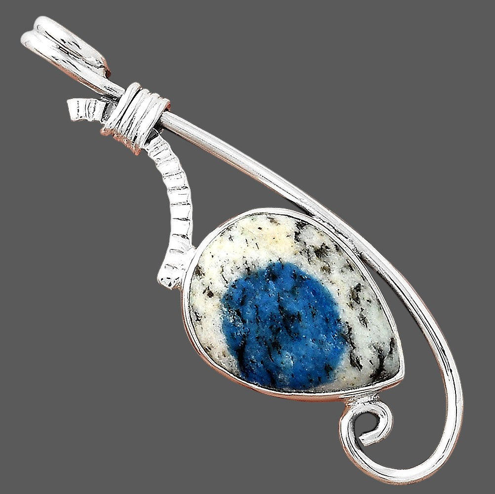 Natural K2 Blue - Azurite In Quartz Pendant P-1682 SDP156291