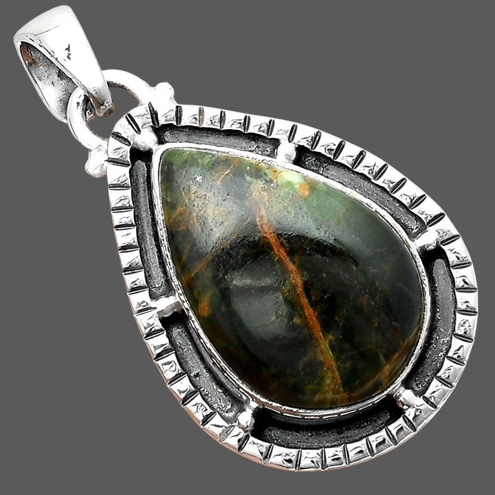 Natural Turkish Rainforest Chrysocolla Pendant P-1495 SDP156411