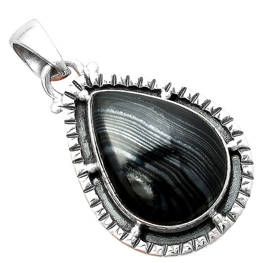 Crown Of Silver Psilomelane - Black Malachite Pendant P-1495 SDP156414