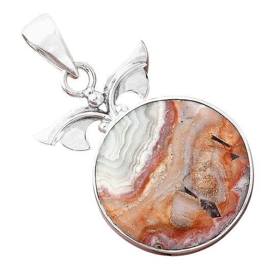 Natural Laguna Lace Agate - Mexican Pendant P-1547 SDP156420