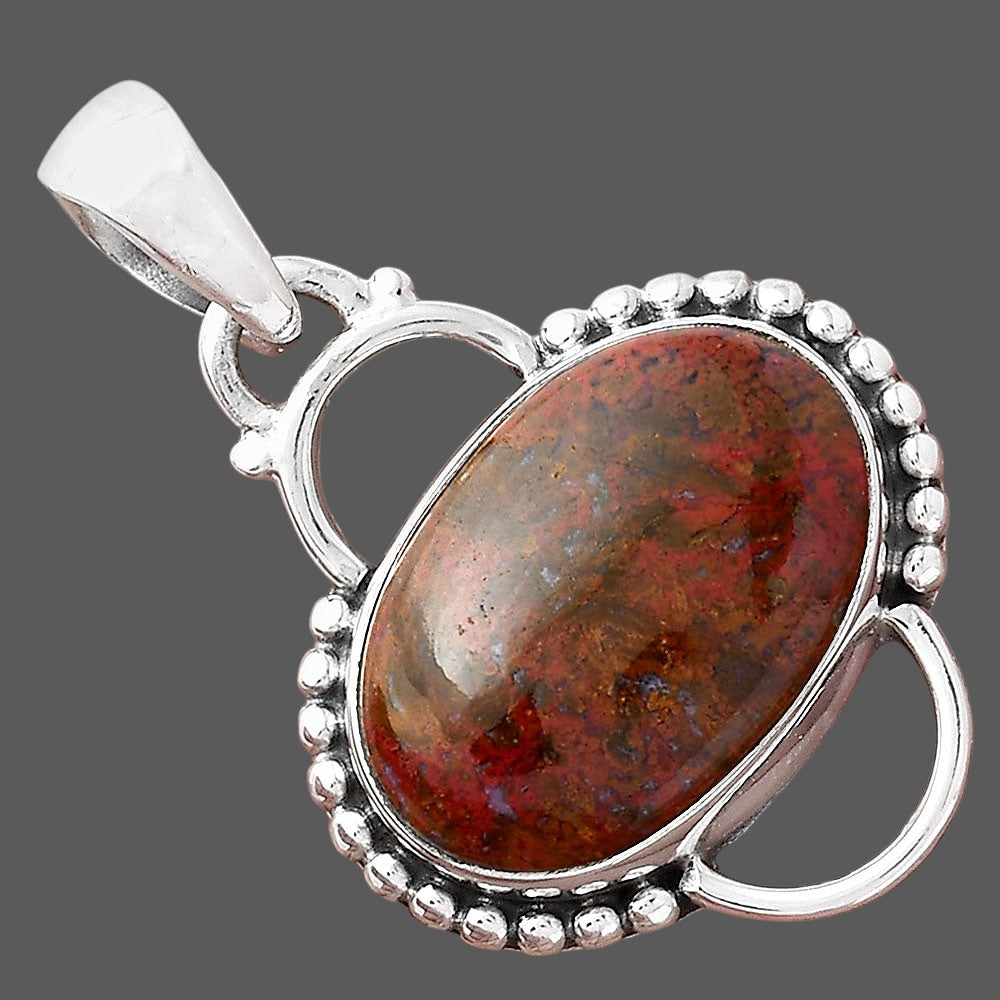 Natural Red Moss Agate Pendant P-1639 SDP156436