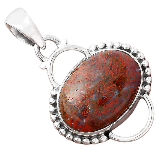 Natural Red Moss Agate Pendant P-1639 SDP156437