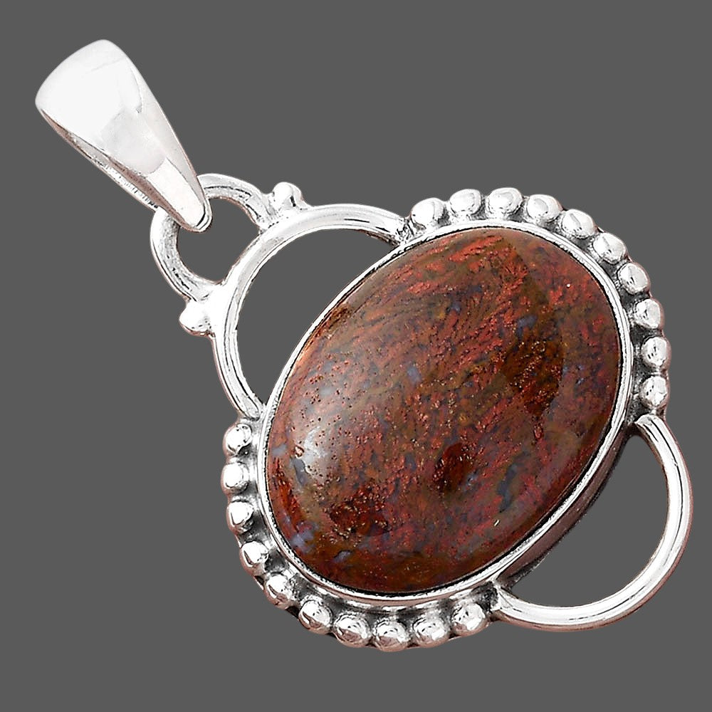 Natural Red Moss Agate Pendant P-1639 SDP156438