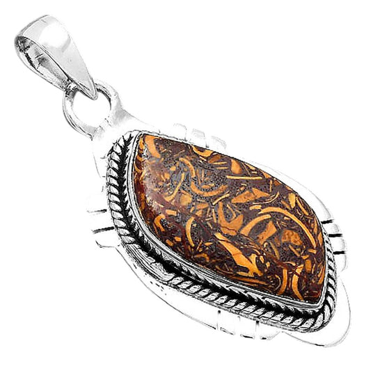 Natural Coquina Fossil Jasper - India Pendant P-1463 SDP156616