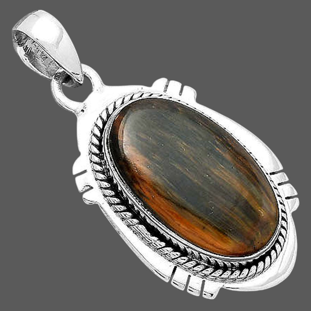 Natural Blue Tiger Eye Pendant P-1463 SDP156619