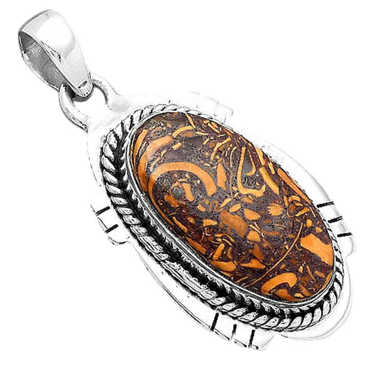 Natural Coquina Fossil Jasper - India Pendant P-1463 SDP156621