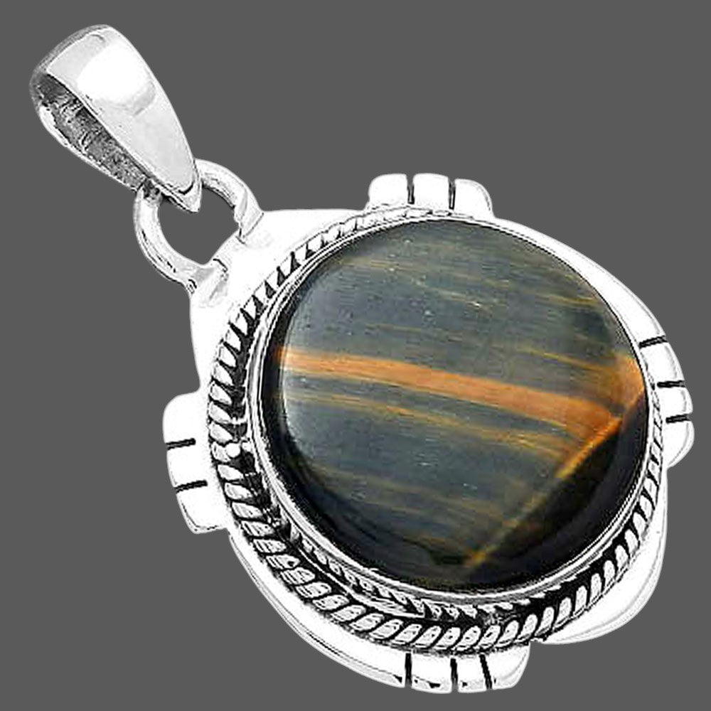 Natural Blue Tiger Eye Pendant P-1463 SDP156625