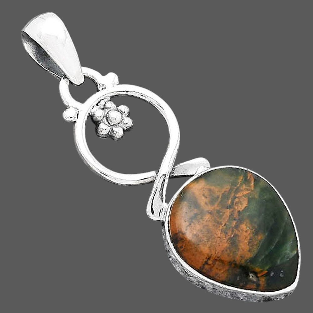 Natural Turkish Rainforest Chrysocolla Pendant P-1383 SDP156640