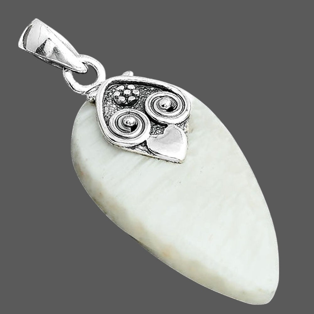 Natural White Scolecite Pendant P-1388 SDP156719