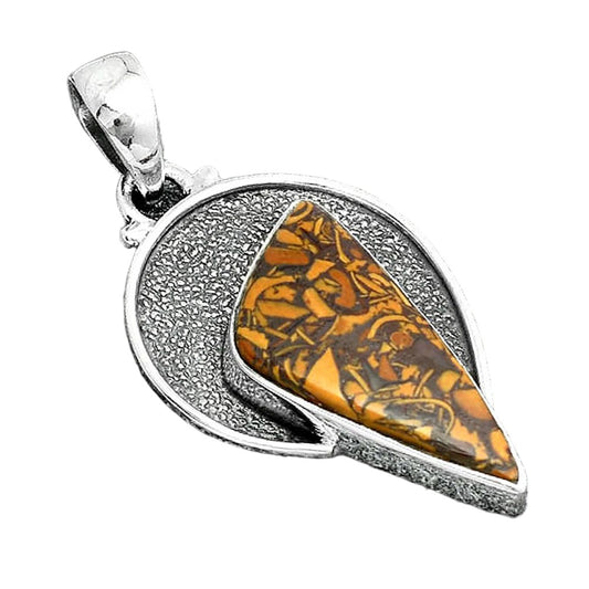 Natural Coquina Fossil Jasper - India Pendant P-1401 SDP156729