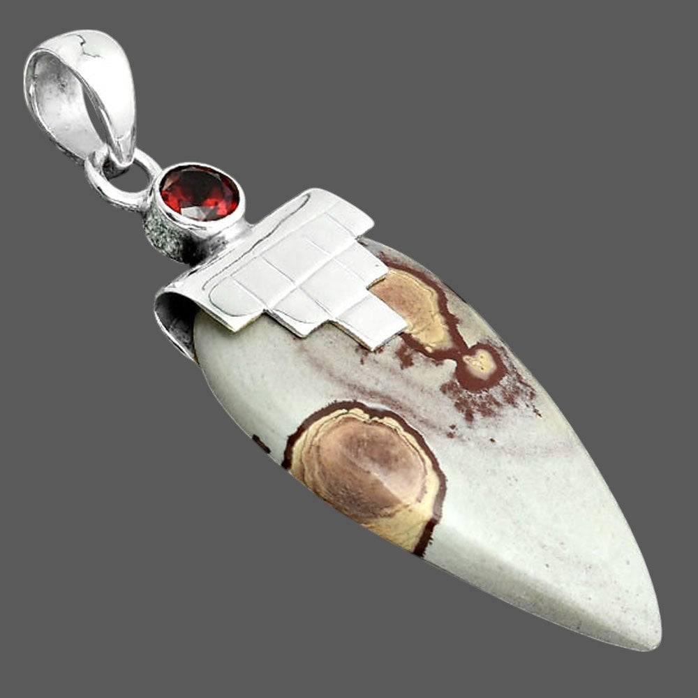 Natural Sonora Dendritic and Garnet Pendant P-1653 SDP156743
