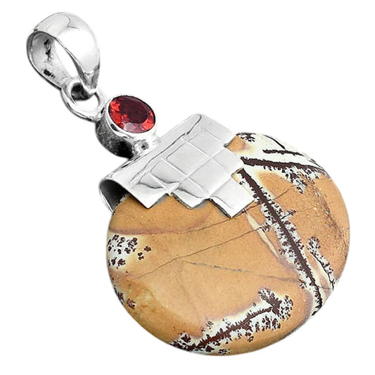 Natural Sonora Dendritic and Garnet Pendant P-1653 SDP156744