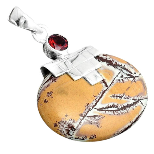 Natural Sonora Dendritic and Garnet Pendant P-1653 SDP156746