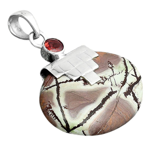 Natural Sonora Dendritic and Garnet Pendant P-1653 SDP156751