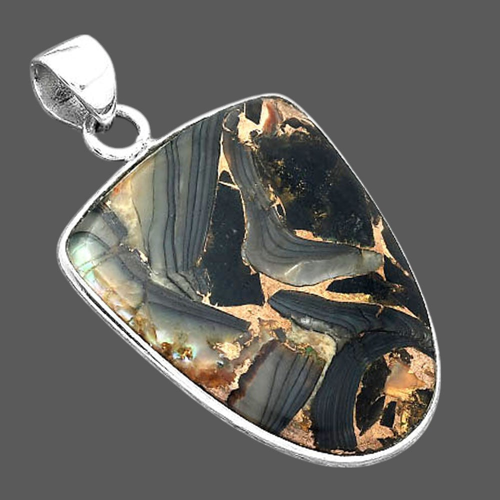 Natural Copper Abalone Shell Pendant P-1001 SDP156803