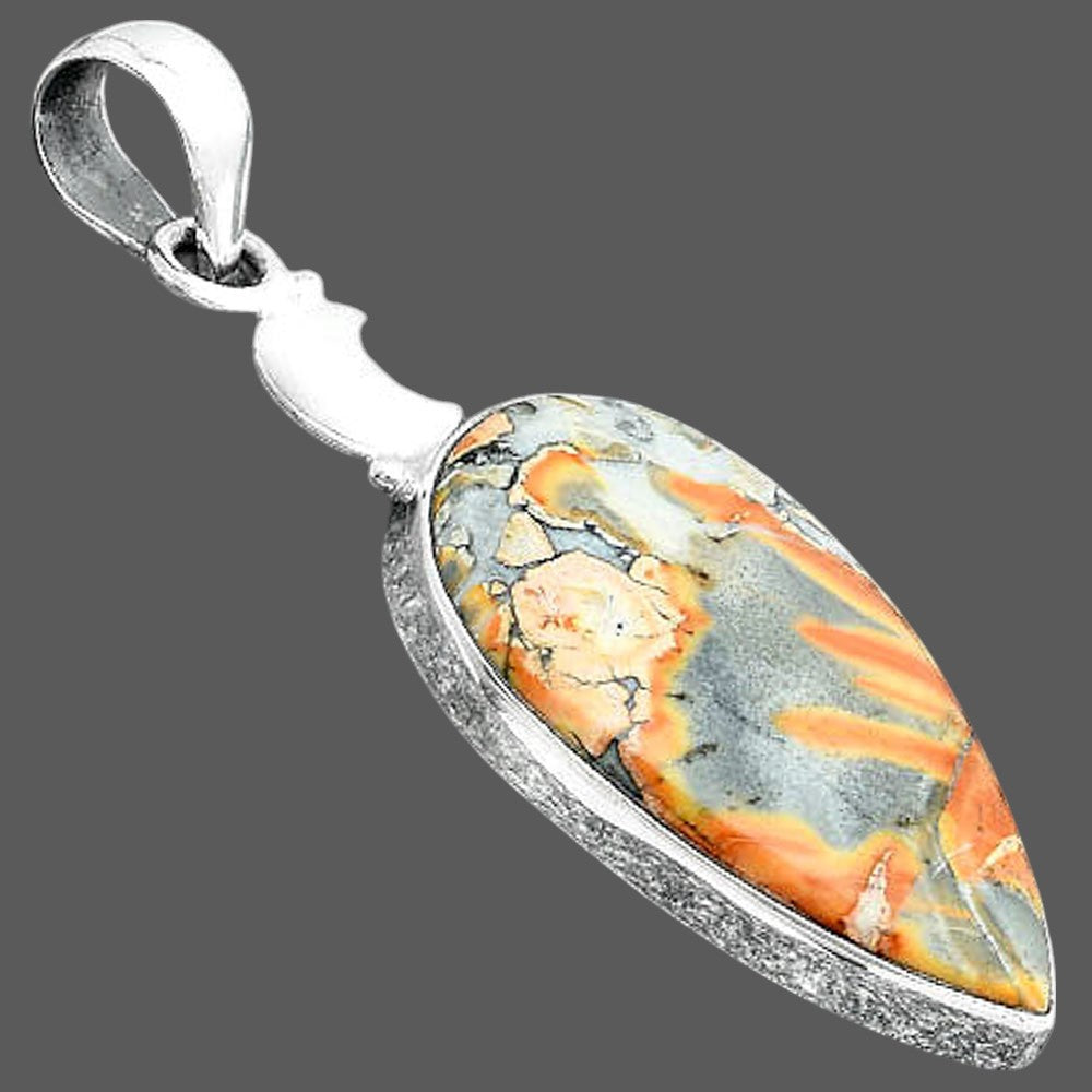Crescent Moon Natural Maligano Jasper Pendant P-1368 SDP156865