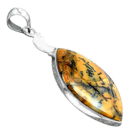 Crescent Moon - Amethyst Sage Agate Pendant P-1368 SDP156868