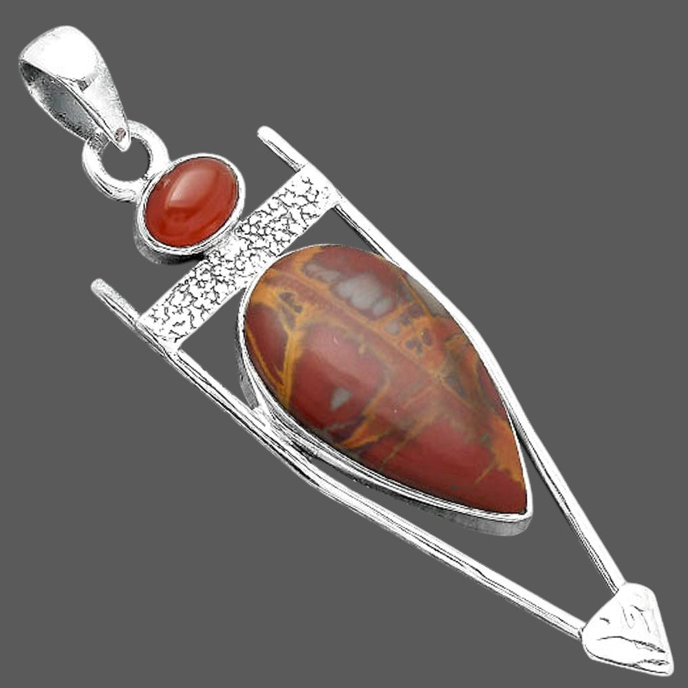 Natural Noreena Jasper & Carnelian Pendant P-1360 SDP156891