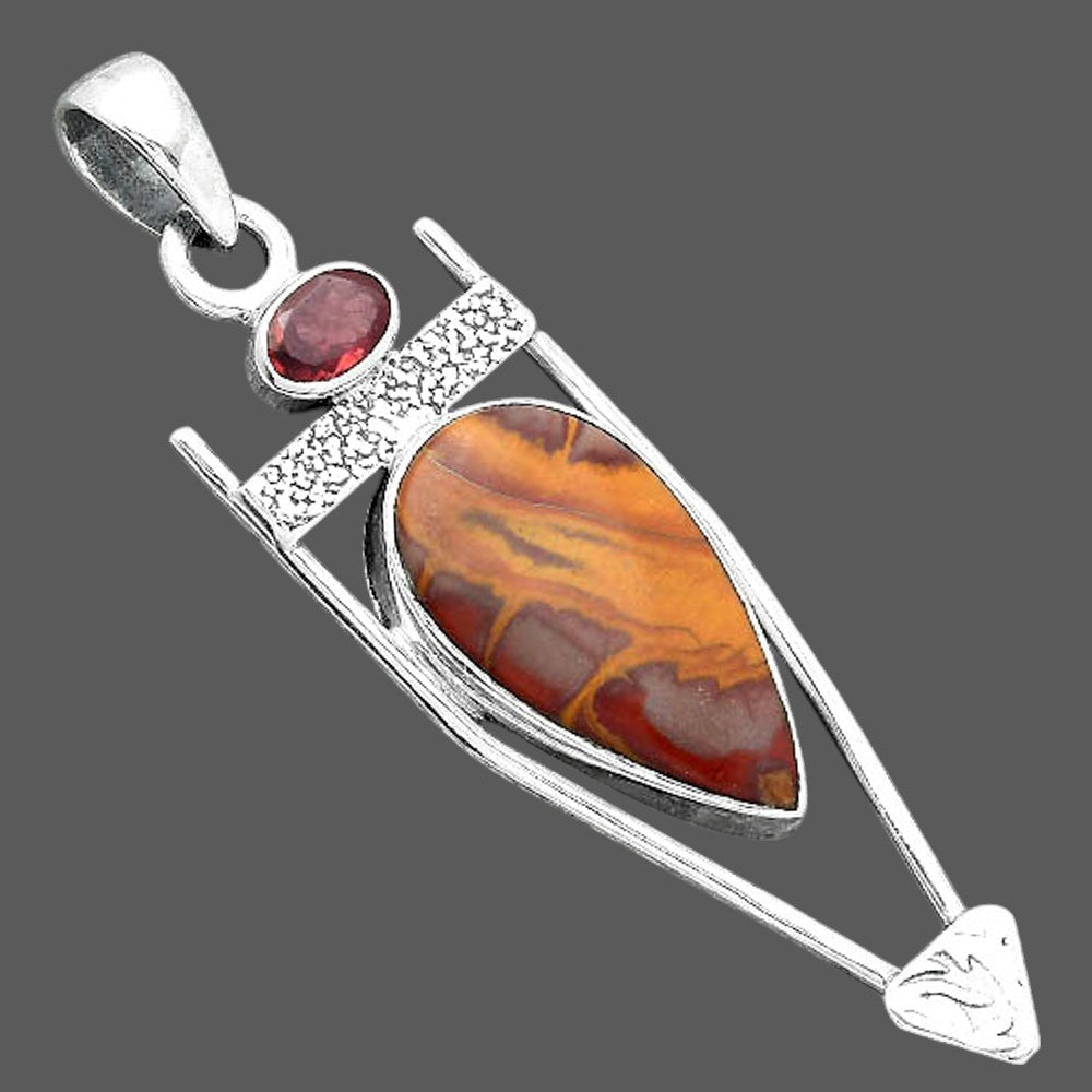 Natural Noreena Jasper & Garnet Pendant P-1360 SDP156896